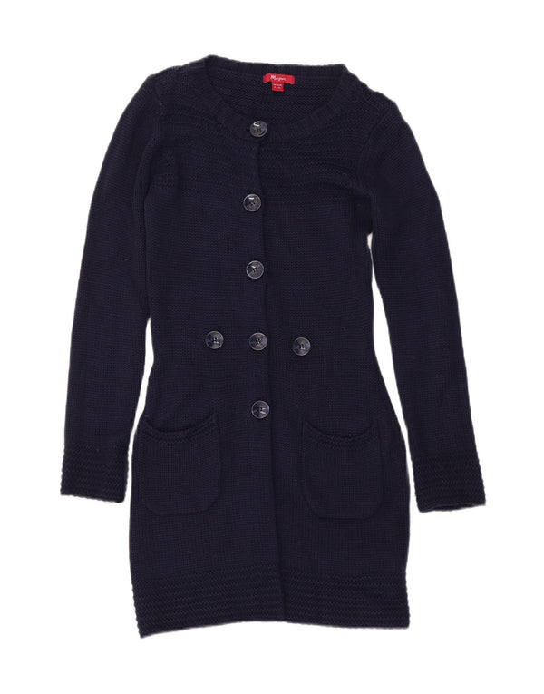 MONSOON ženski dugi kardigan pulover UK 8 Mali tamnoplavi akril