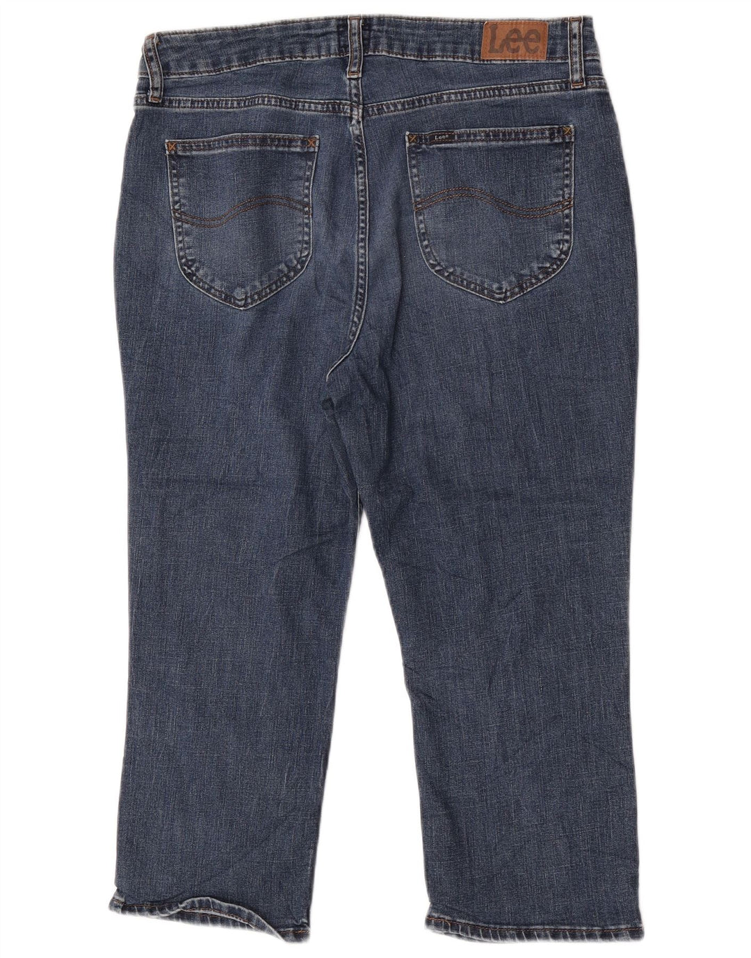 Lee ženske kapri traperice visokog struka US 14 XL W34 L22 plavi poliester