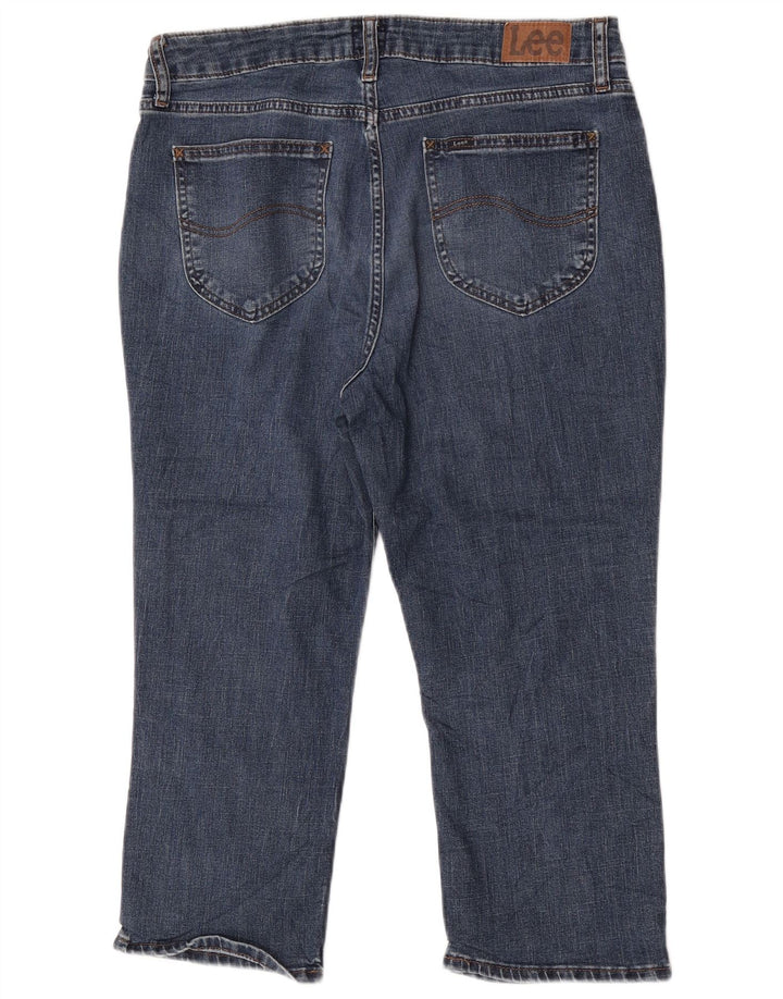 Lee ženske kapri traperice visokog struka US 14 XL W34 L22 plavi poliester