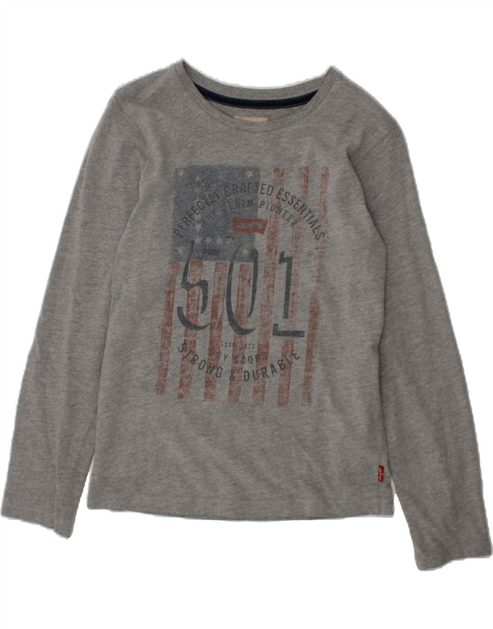 LEVI'S Boys Graphic Top Long Sleeve 9-10 Years Grey Cotton Vintage Levi's and Second-Hand Levi's from Messina Hembry 