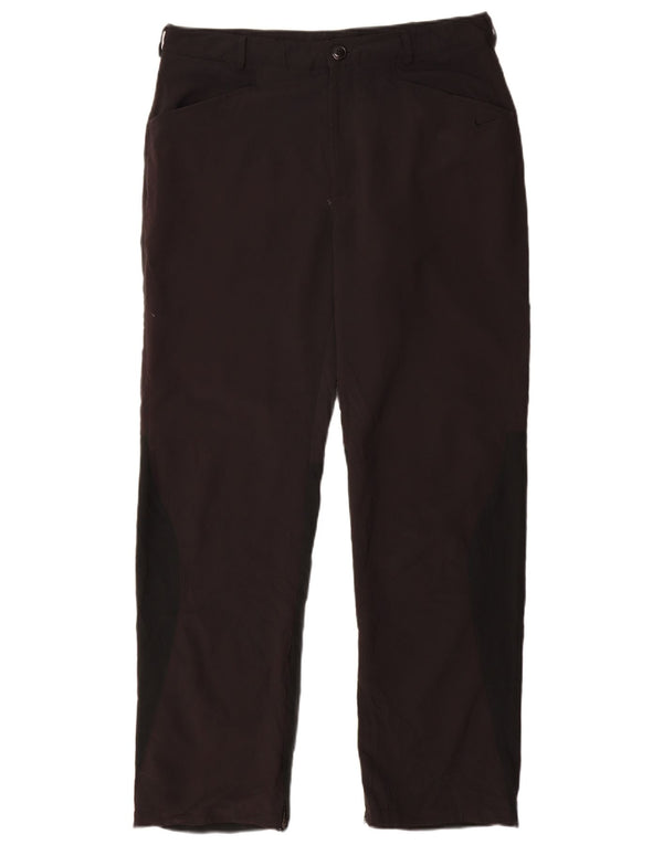 NIKE Muške ravne ležerne hlače W34 L32 crni poliester