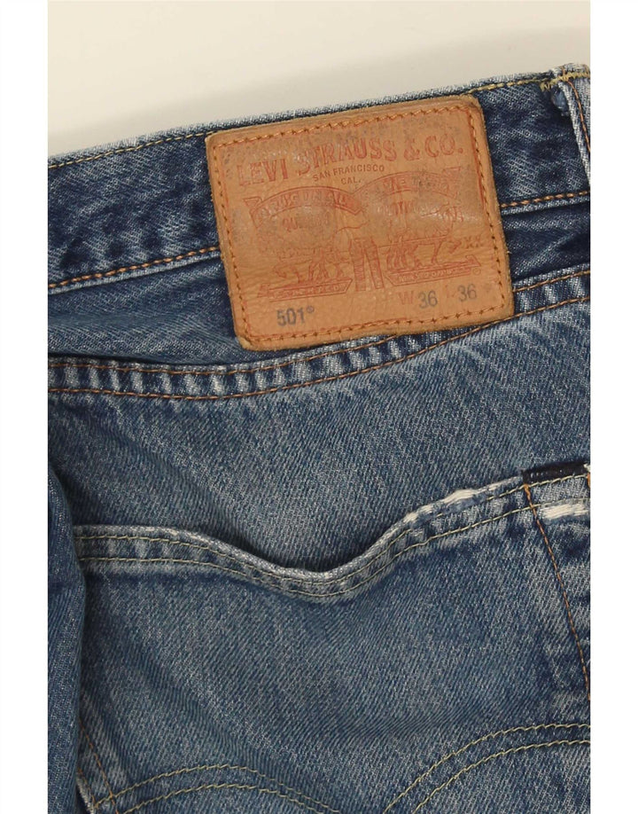 Levi's muške 501 ravne traperice s oštećenjem W36 L31 plave