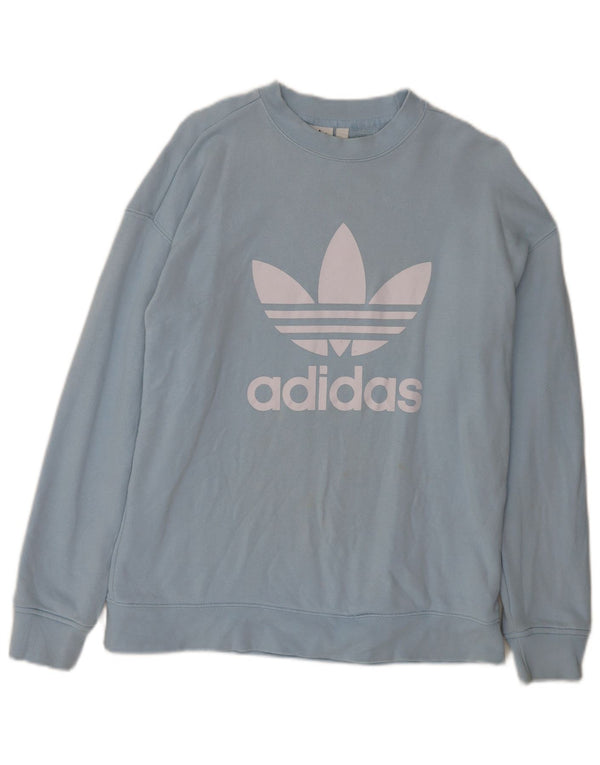 Adidas ženski džemper prekomjerne majice s grafičkim motivima UK 8 Mali plavi pamuk