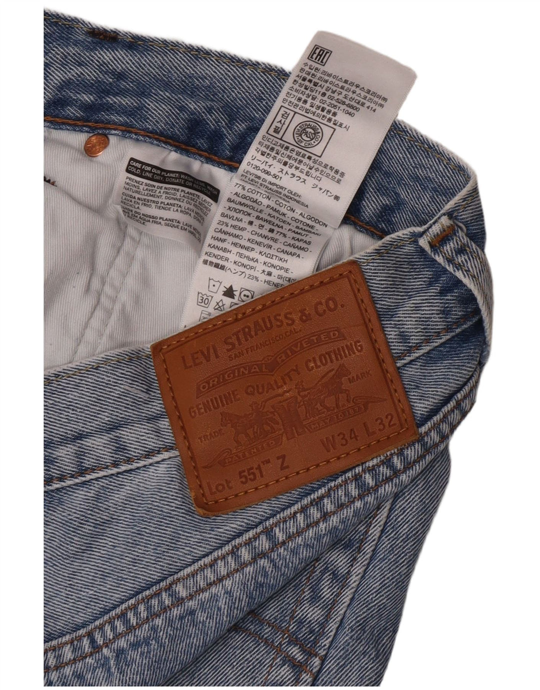 Levi's muške ravne traperice W34 L32 plavi pamuk