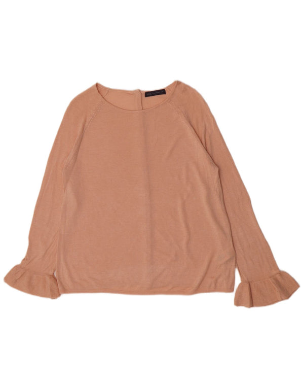 Marks & Spencer ženski džemper s morskim izrezom UK 12 Srednje ružičasti akril