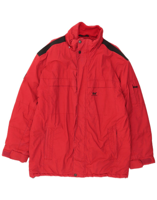Helly Hansen Mens Windbreaker Jacket UK 40 Large Red Colourblock Cotton