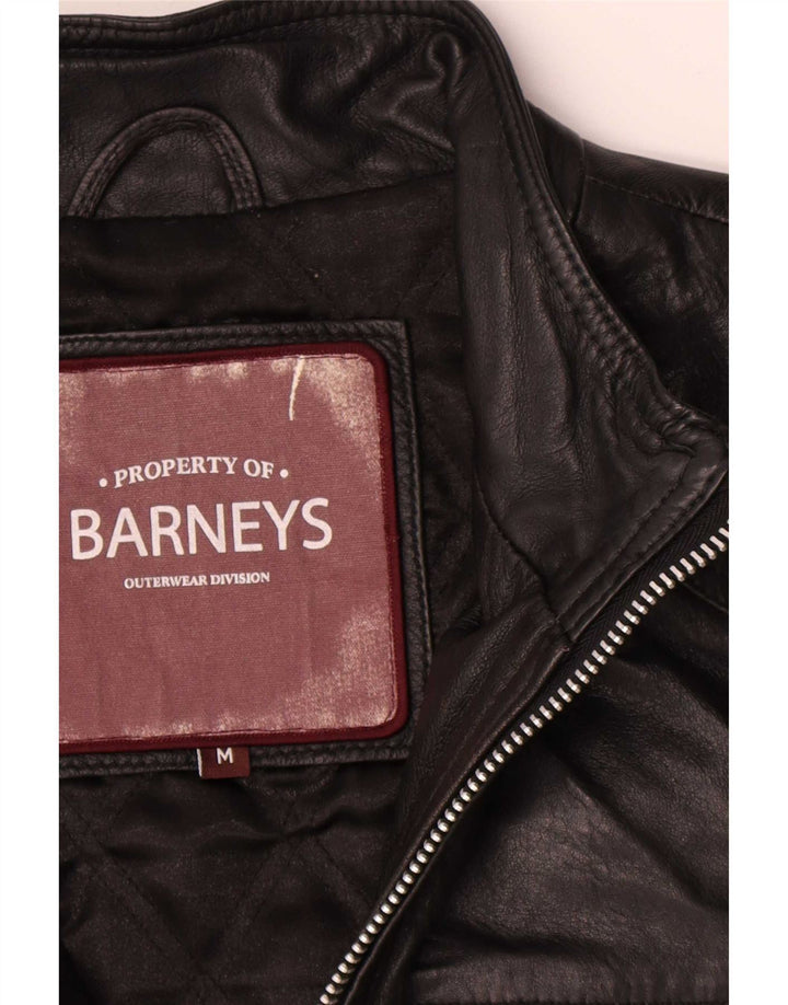 BARNEYS muška kožna jakna UK 38 srednje crna