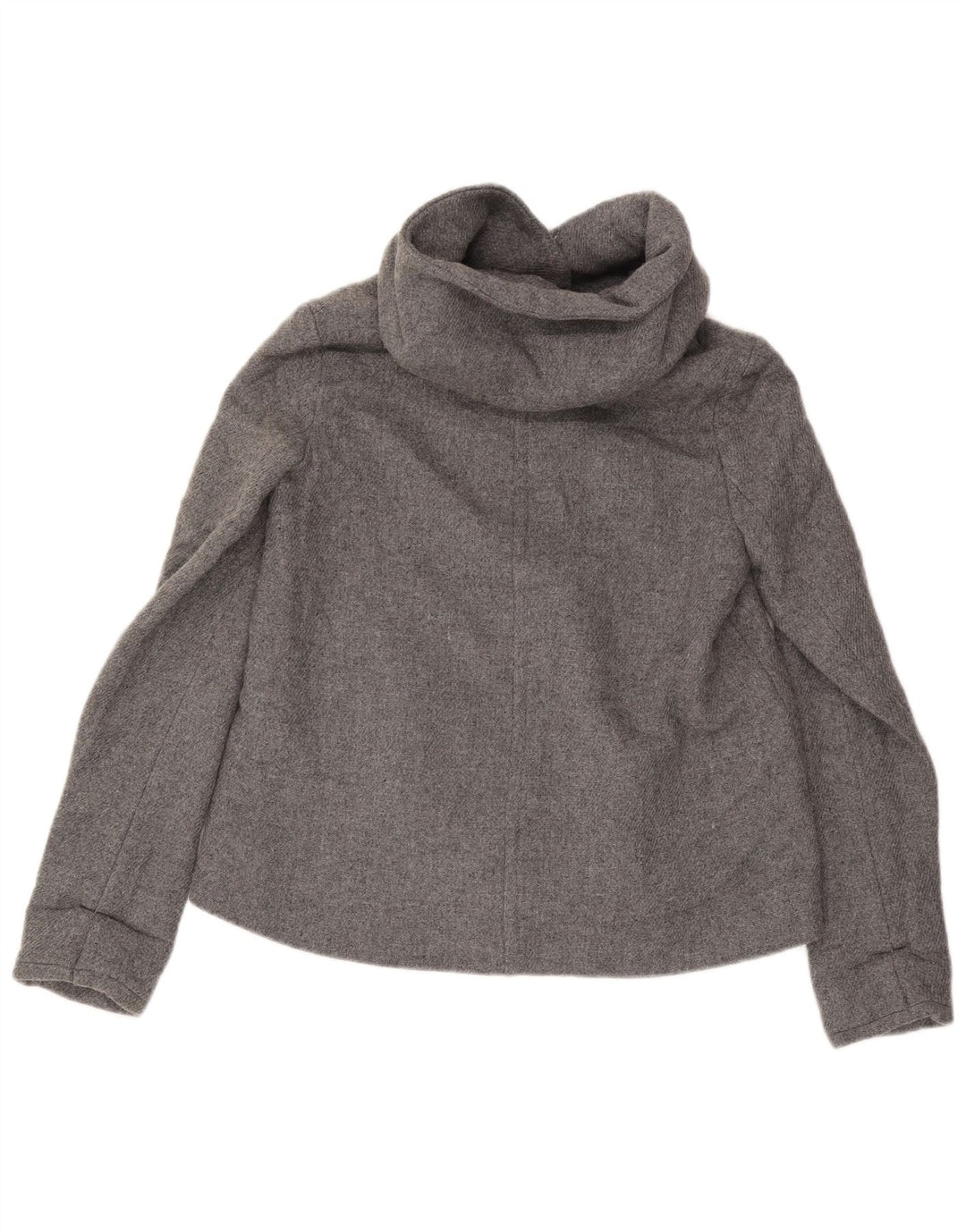 Zara ženska bomber jakna s kapuljačom UK 10 Mala siva vunena