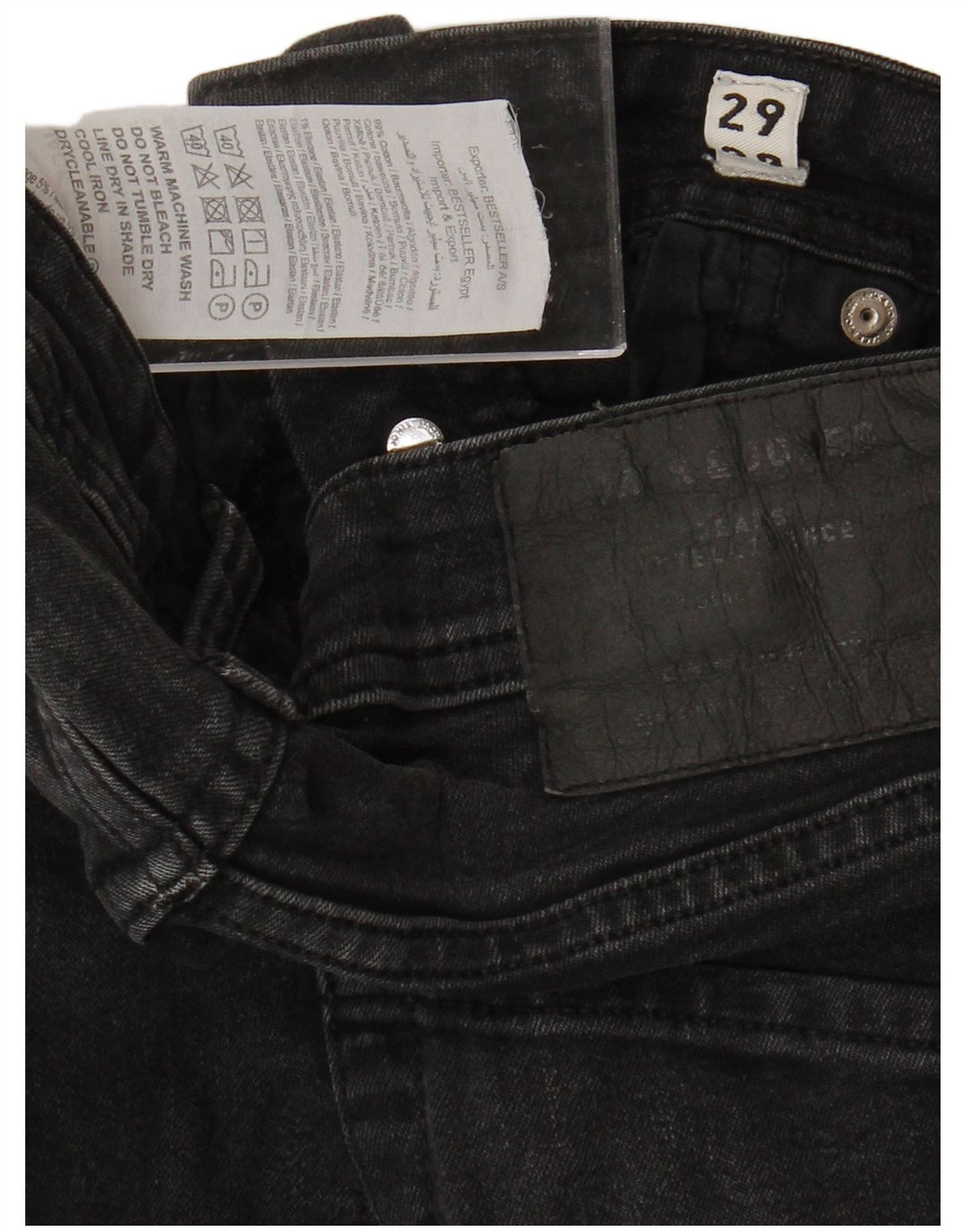JACK & JONES Mens Tim Slim Jeans W29 L30 Black Cotton