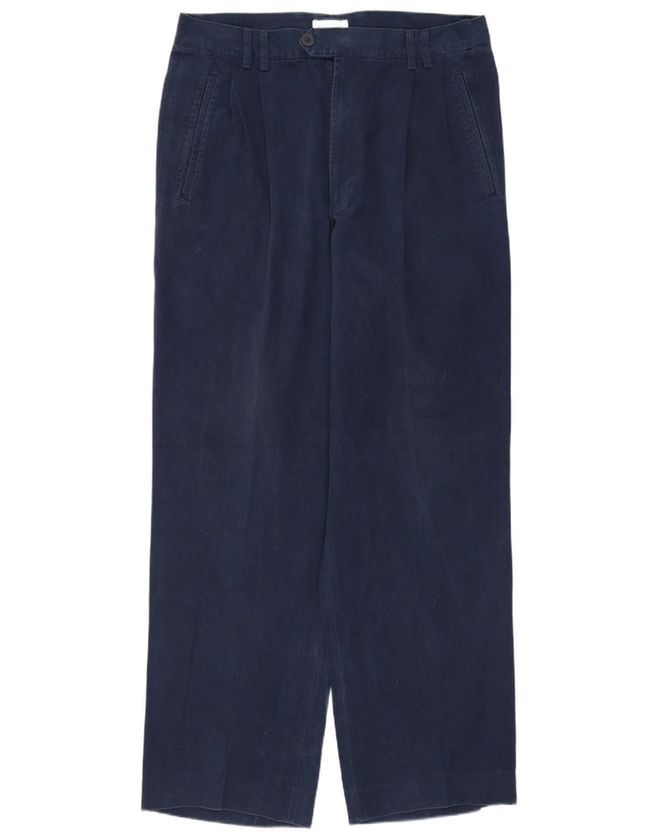 MISSONI muške hlače s štipaljkama IT 48 srednje W30 L30 tamnoplavi pamuk