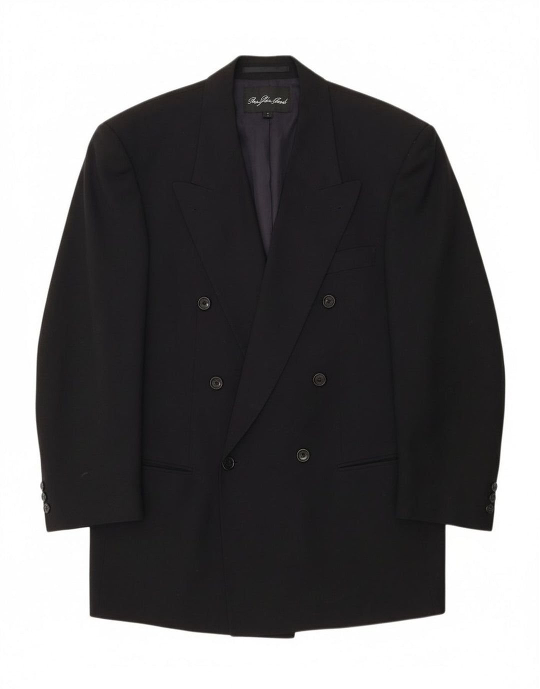 Hugo Boss muška jakna s dvostrukim kopčanjem UK 40 velika crna vunena