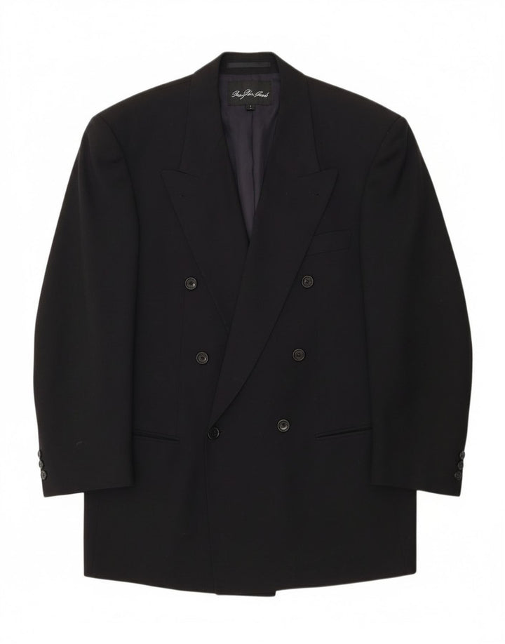 Hugo Boss muška jakna s dvostrukim kopčanjem UK 40 velika crna vunena