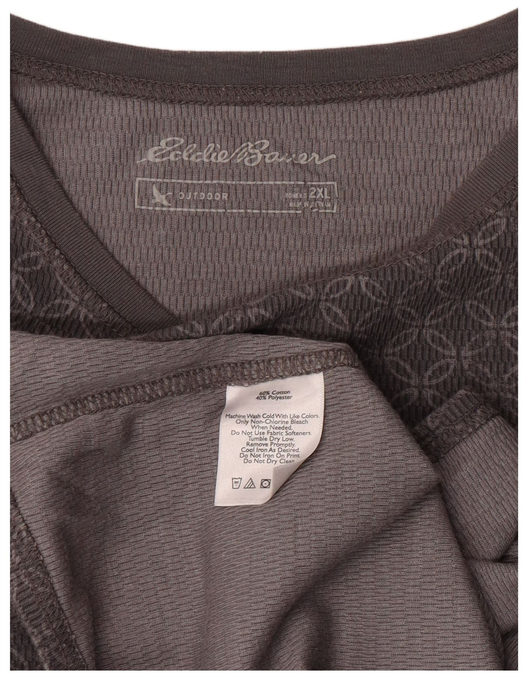 Eddie Bauer Ženska majica dugih rukava UK 20 2XL Sivi geometrijski pamuk