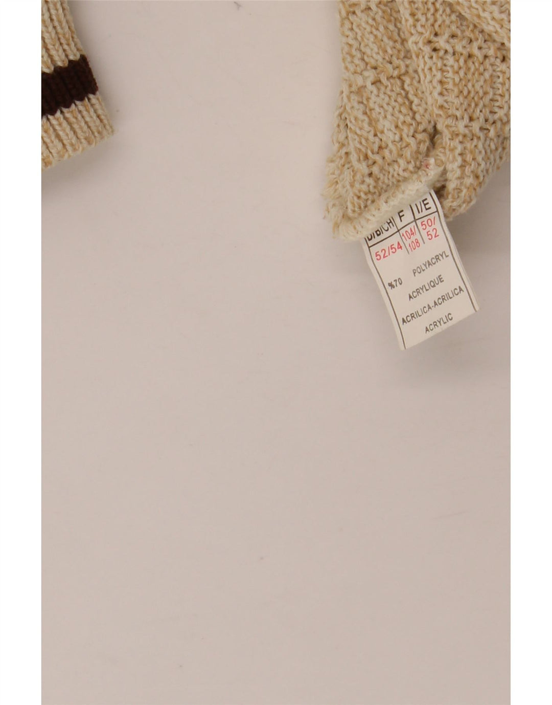 VINTAGE muški džemper s okruglim izrezom IT 52 XL bež poliakril