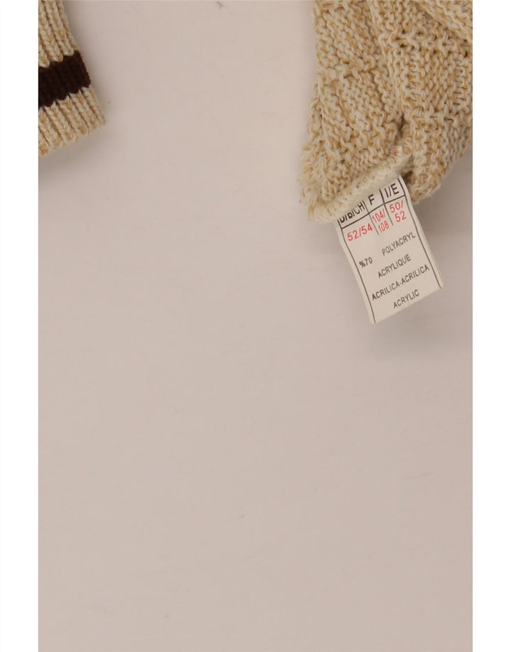 VINTAGE muški džemper s okruglim izrezom IT 52 XL bež poliakril