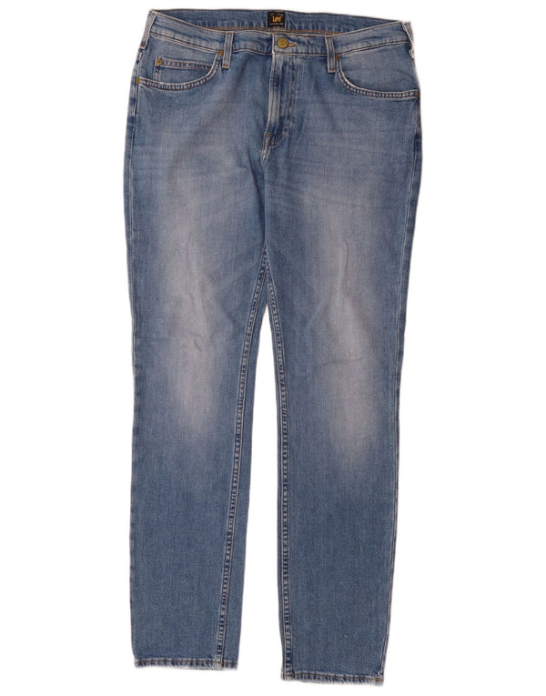 Lee Mens Rider Slim Jeans W34 L32 Plavi pamuk