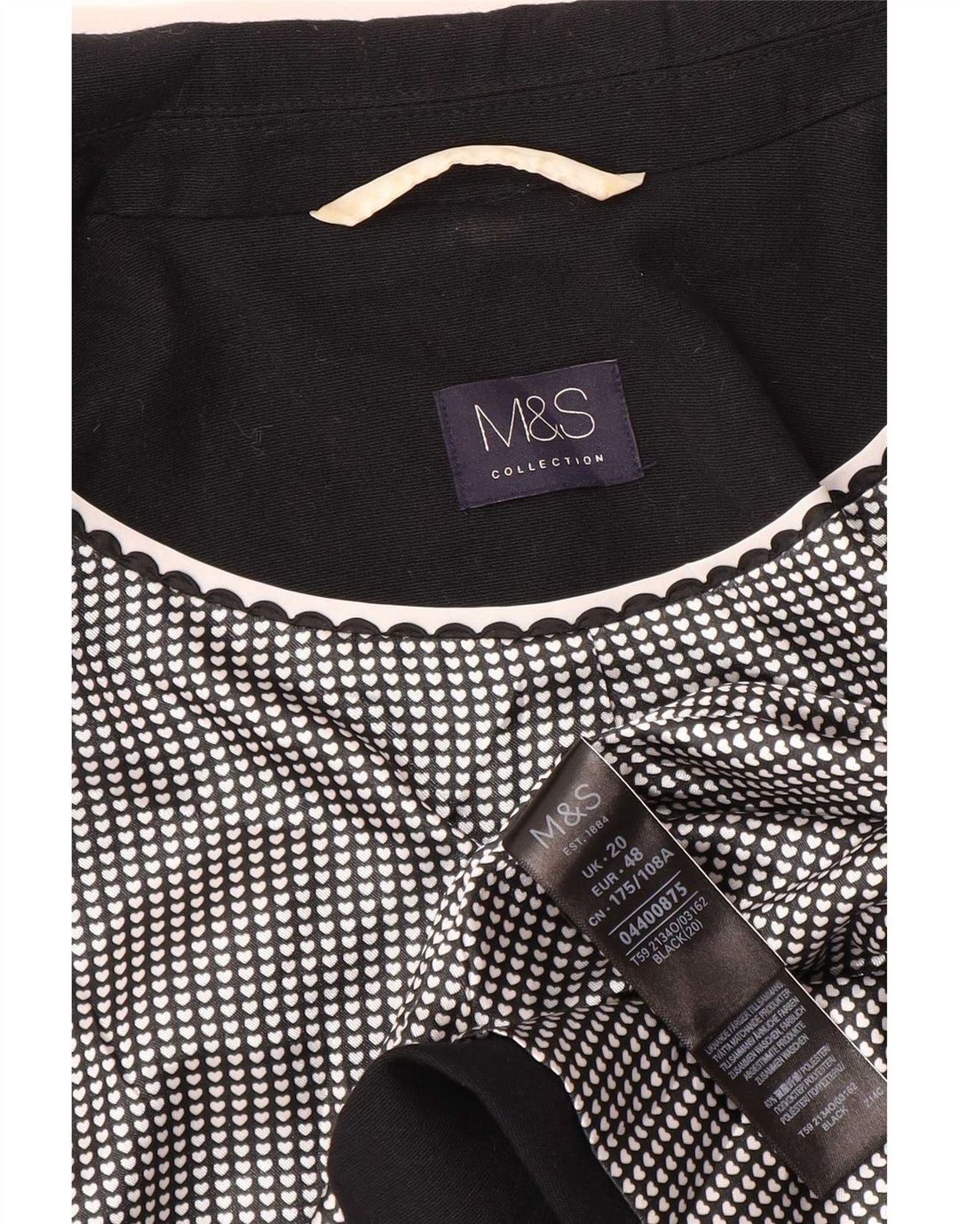 Marks & Spencer ženski sako sa 1 gumbom UK 20 2XL crni poliester