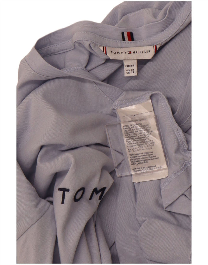 TOMMY HILFIGER Ženska majica kratkih rukava s grafičkim motivima UK 24 4XL Plavi pamuk