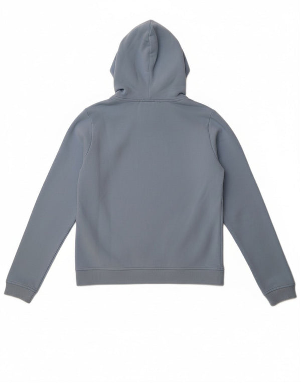 Fila Womens Graphic Zip Hoodie Sweater UK 14 Large Blue Cotton