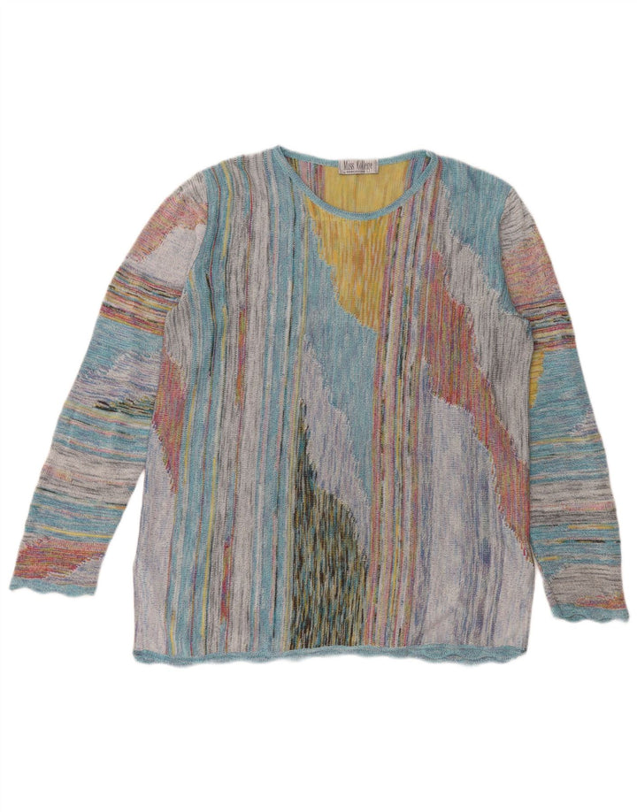 MARCAZZANI Ženski džemper s okruglim izrezom UK 16 Veliki višebojni