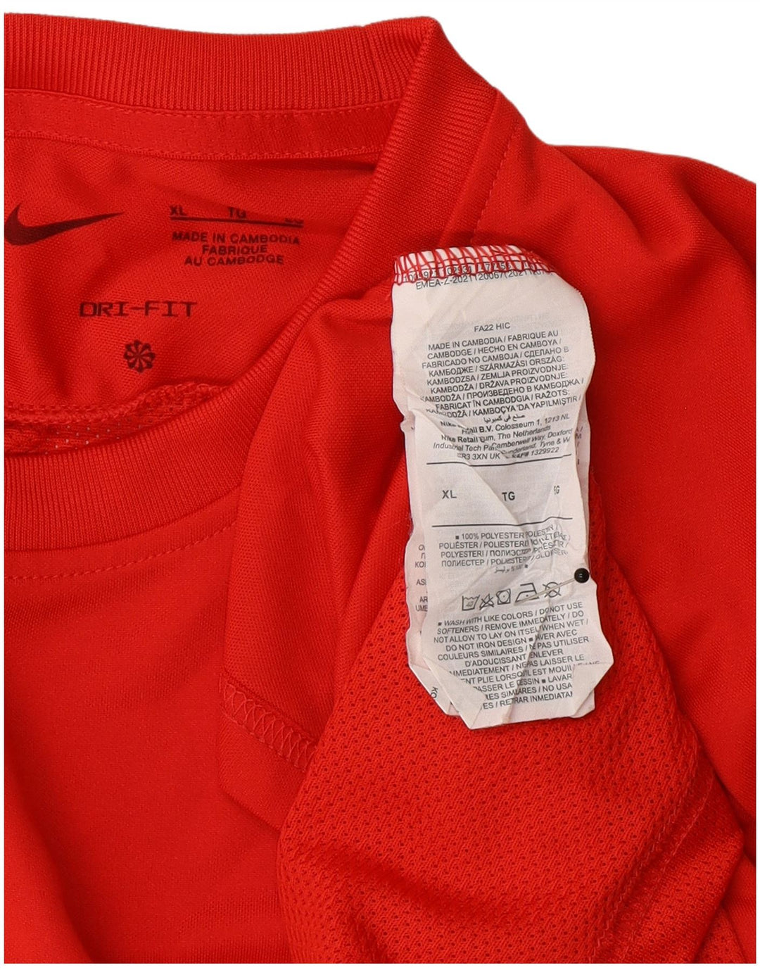 Nike Dri Fit T-Shirt Top XL crveni poliester