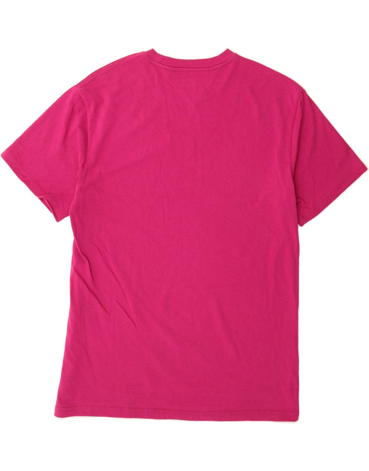 TOMMY HILFIGER Mens Graphic T-Shirt Top Large Pink Vintage Tommy Hilfiger and Second-Hand Tommy Hilfiger from Messina Hembry 