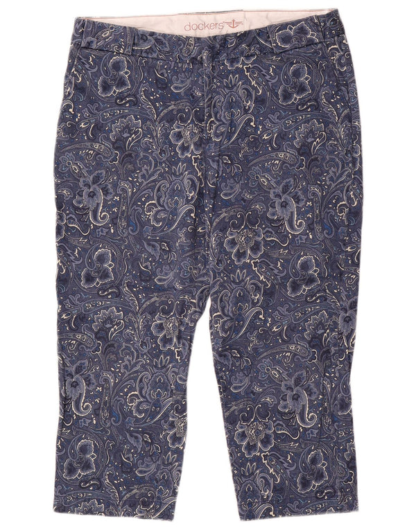 Dockers ženske kapri hlače US 10 Large W32 L21 plavi Paisley pamuk