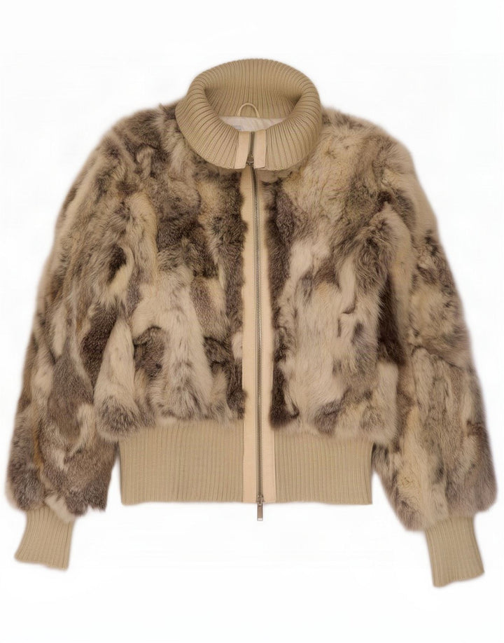Conbipel ženska krznena jakna UK 14 Large Beige Leather