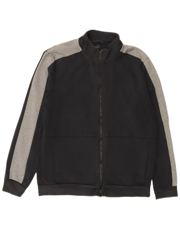 Puma Mens Tracksuit Top Jacket Medium Black Colourblock Cotton