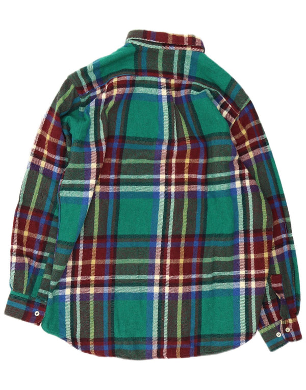 Vintage muška flanelska košulja XL zelena karirana viskoza