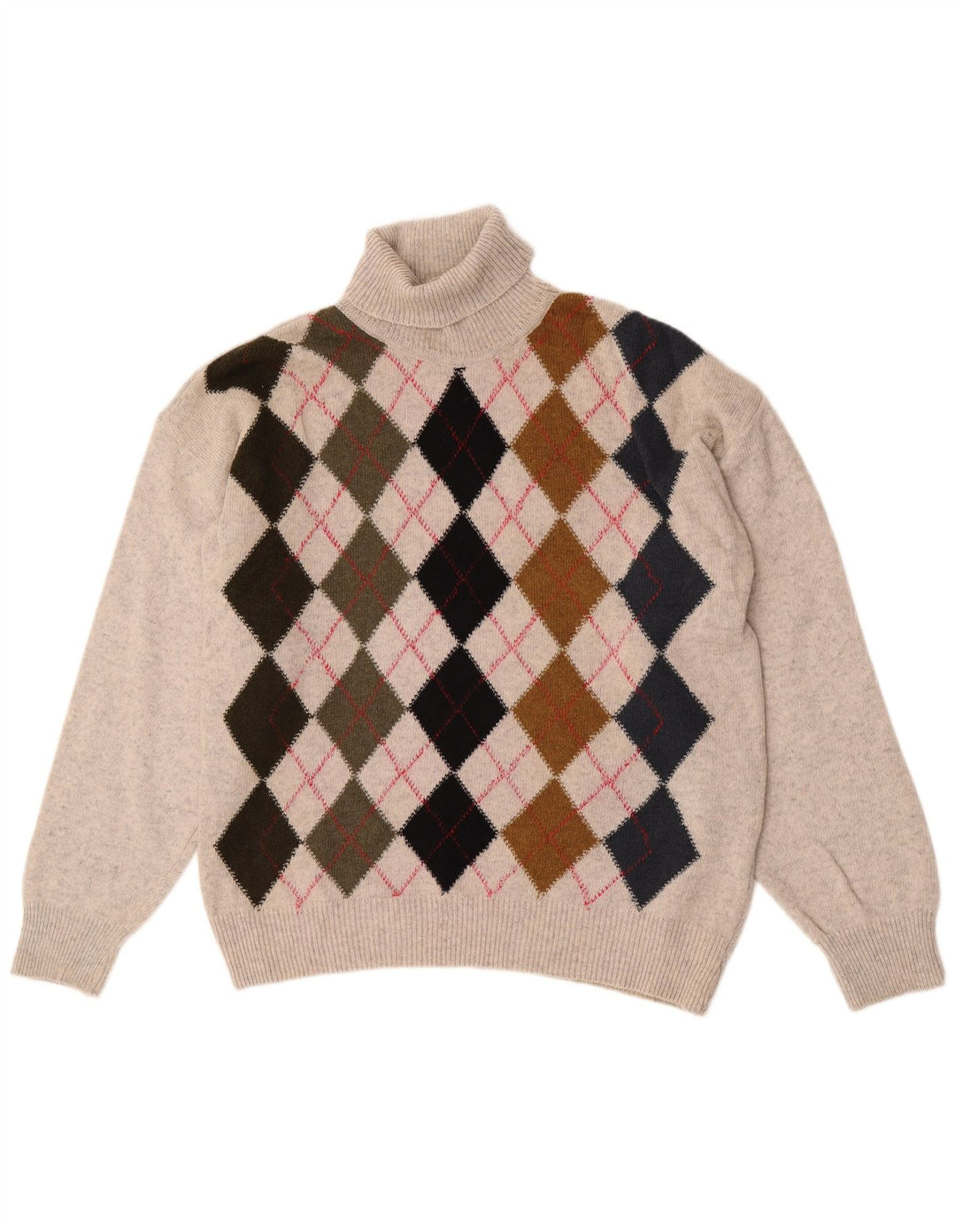 Tom Tino muški pulover s rol izrezom IT 50 srednje sivi Argyle/Diamond