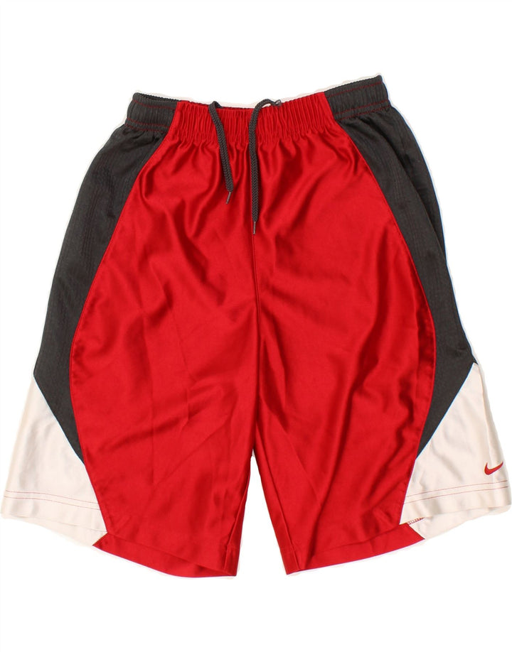 NIKE Boys Sport Shorts 7-8 Years Small Red Colourblock Polyester Vintage Nike and Second-Hand Nike from Messina Hembry 