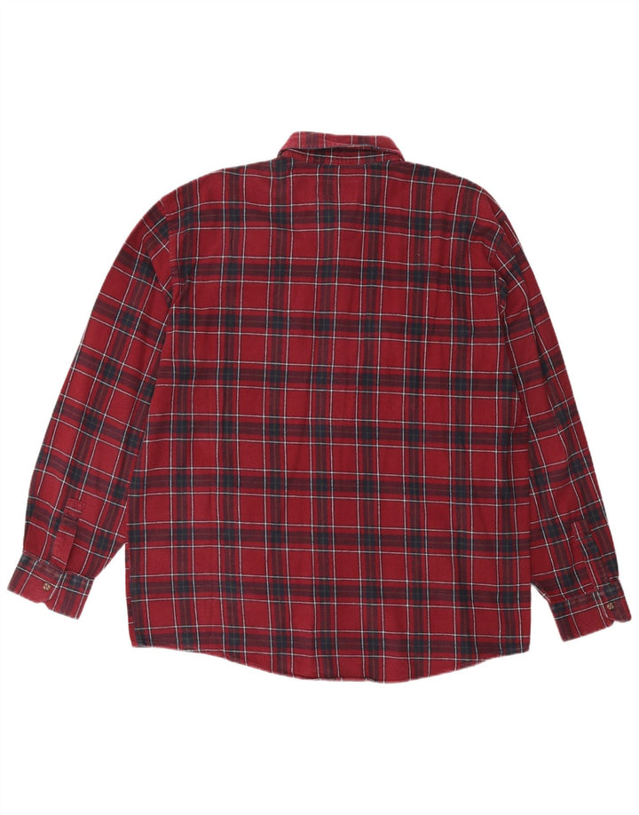 EUROPSKI PROJEKT Muška flanelska košulja XL tamnocrveni karirani pamuk