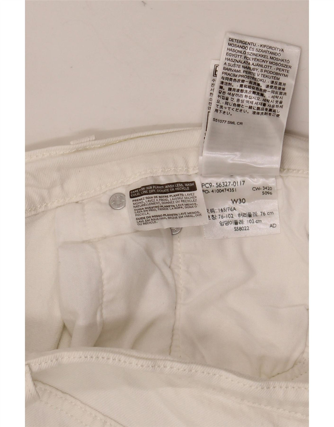 LEVI'S Ženske 501 traper kratke hlače W30 Srednje bijeli pamuk