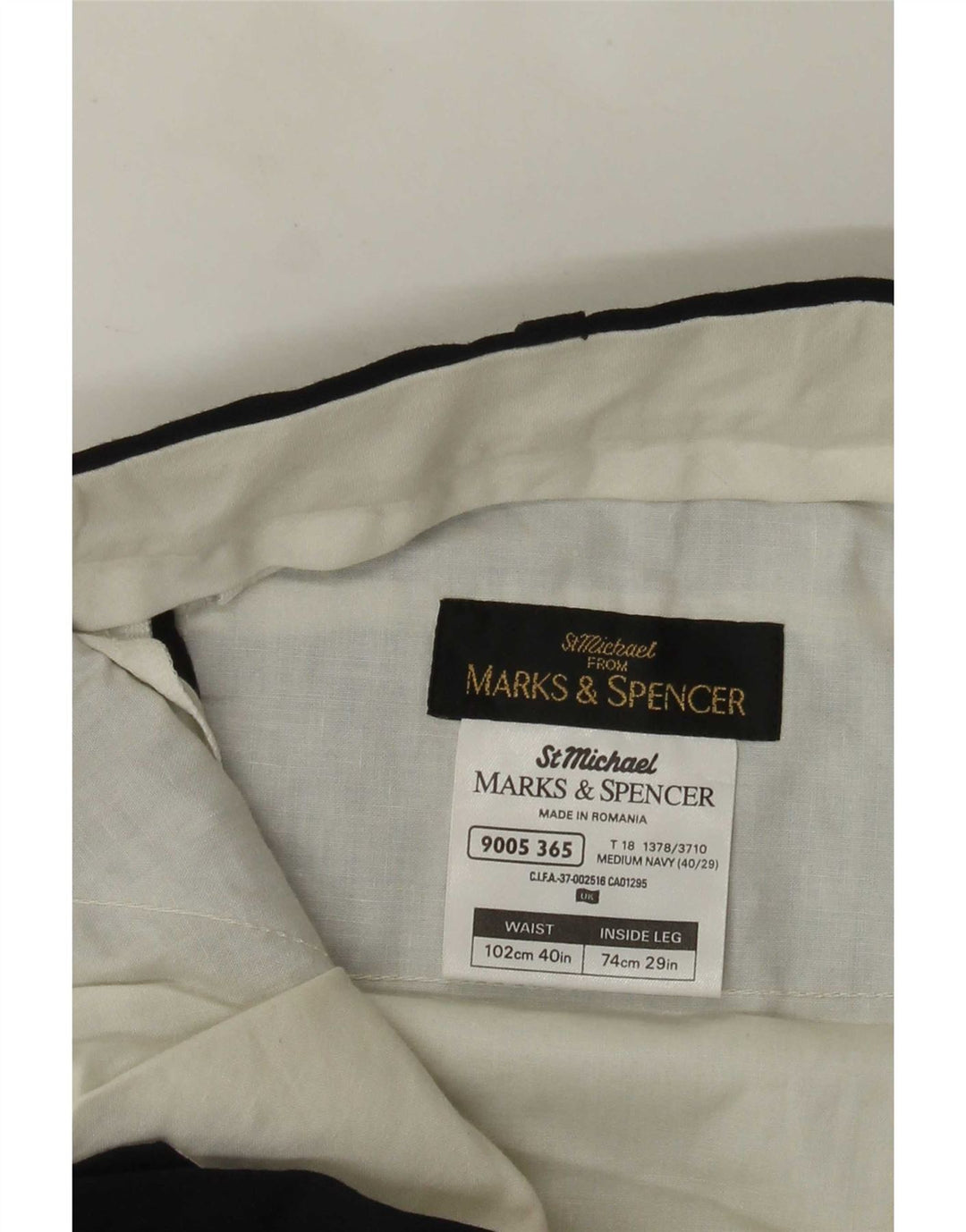 Marks & Spencer muške hlače ravnog odijela W40 L29 tamnoplavi poliester