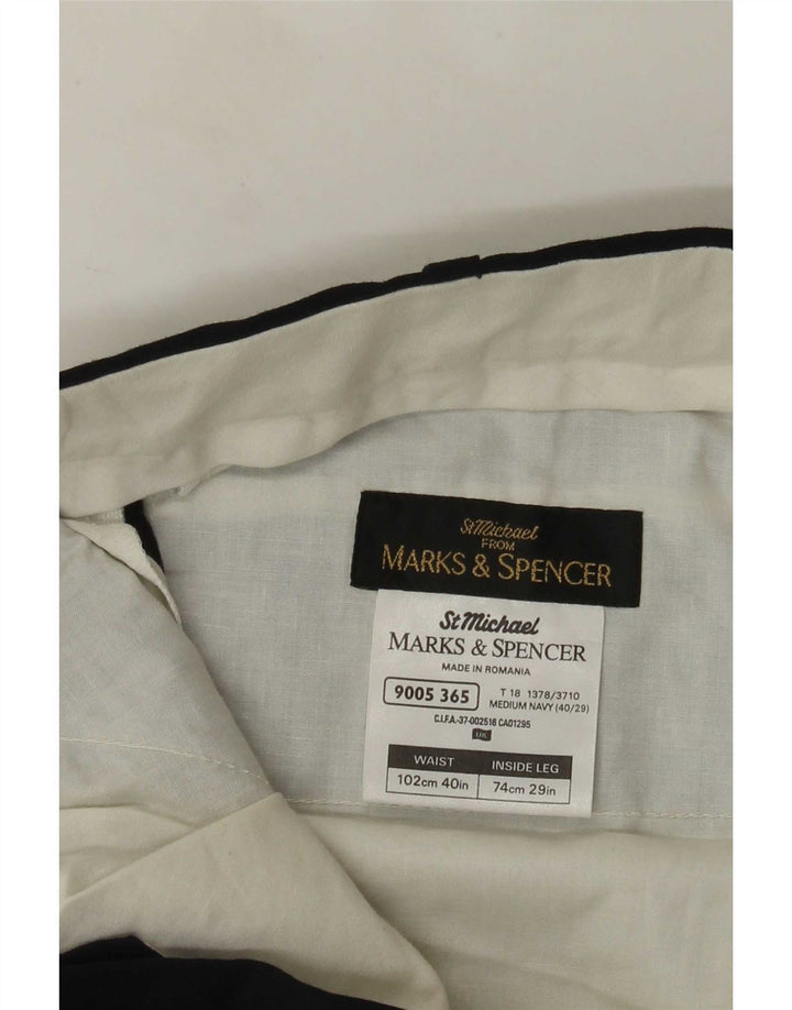 Marks & Spencer muške hlače ravnog odijela W40 L29 tamnoplavi poliester