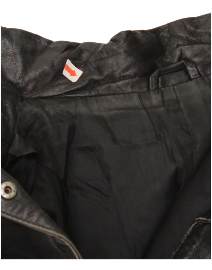 VINTAGE ženska velika kožna jakna EU 42 velika crna koža