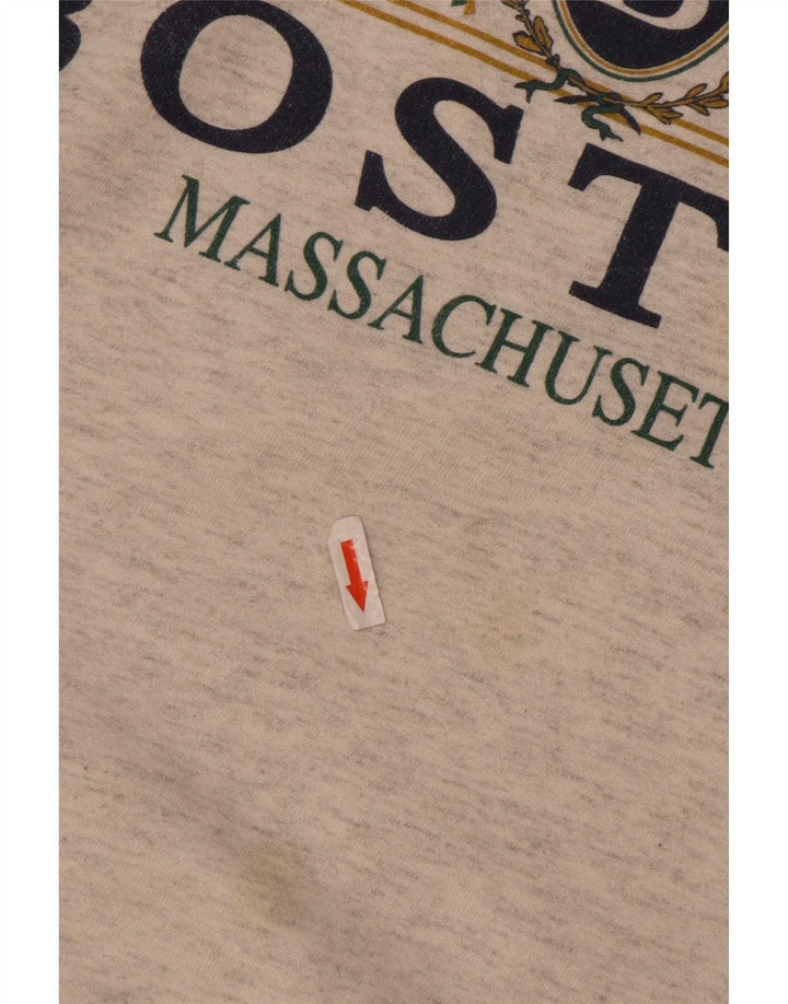 Boston muški džemper s grafičkim motivima XL, sivi pamuk