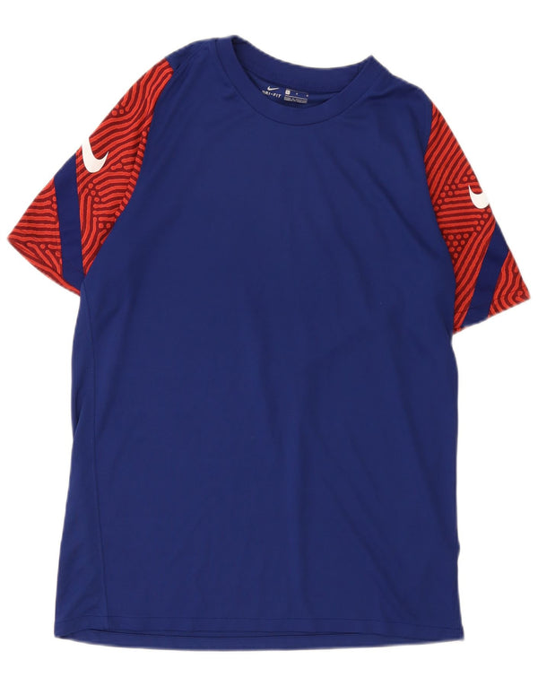 Nike Dri Fit Graphic T-Shirt Top Large Blue Colourblock
