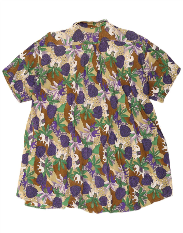Vintage ženska košulja kratkih rukava bluza IT 46 velika višebojna
