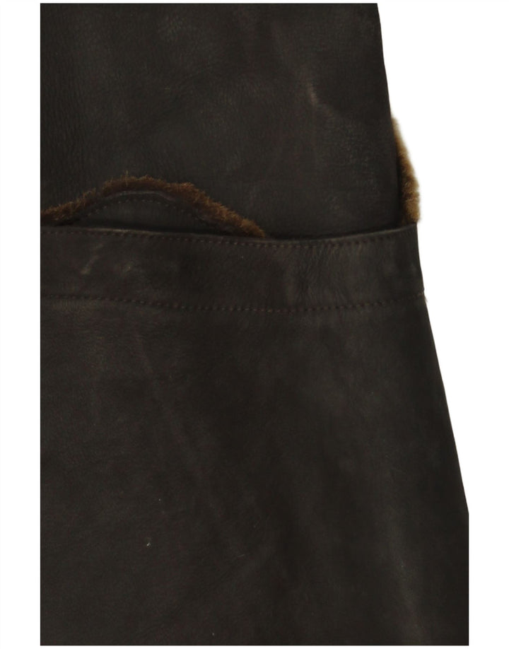 VINTAGE ženski kaput od brušene kože UK 16 Veliki smeđi