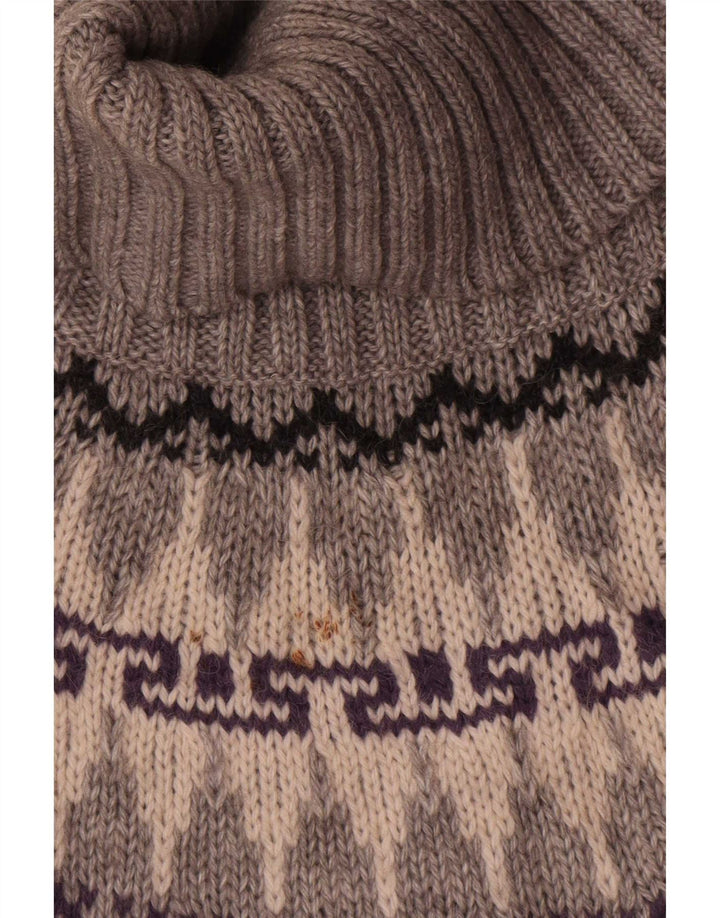 Marks & Spencer ženski pulover s rol izrezom UK 12 srednje sivi Fair Isle