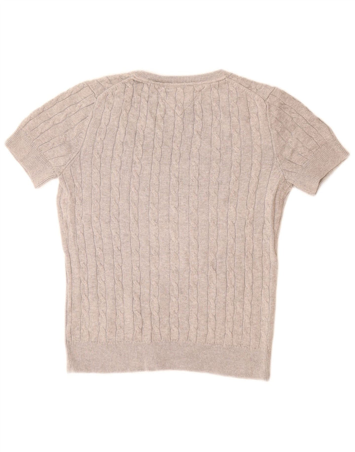 Tommy Hilfiger ženski džemper s veznim izrezom UK 12 srednje sivi