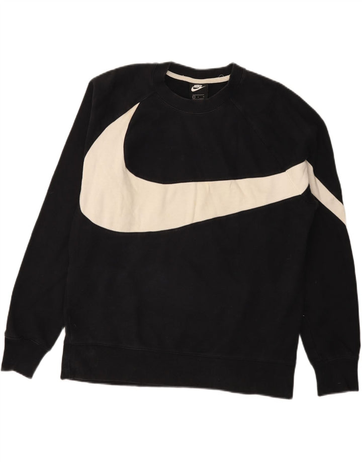 Veliki crni pamuk Nike Graphic Sweatshirt džemper