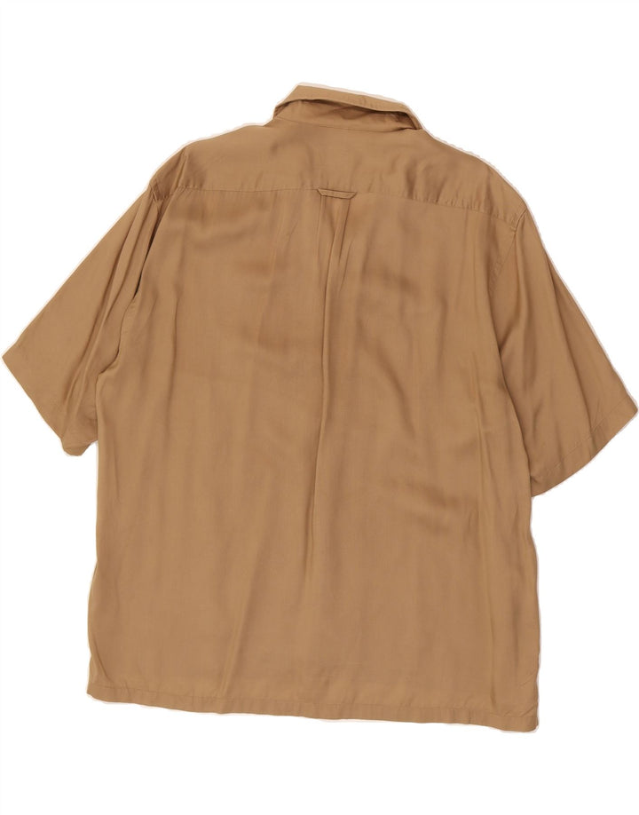 HUGO BOSS Mens Regular Fit Short Sleeve Shirt Large Brown Lyocell Vintage Hugo Boss and Second-Hand Hugo Boss from Messina Hembry 