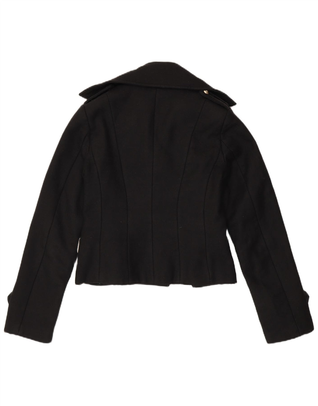 ELISABETTA FRANCHI Ženski Celyn B Pea Coat IT 46 Large Black Virgin Wool