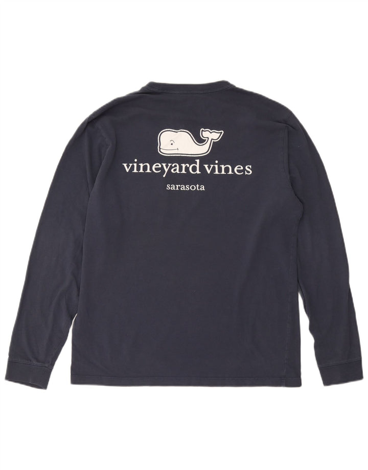 Vineyard Vines muška majica dugih rukava s grafikama, mala tamnoplava, pamučna
