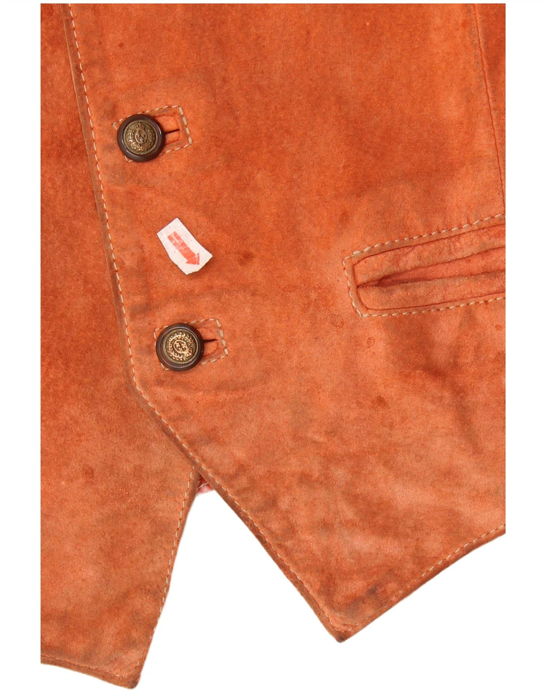 Vintage muški prsluk od antilopa mali smeđi kožni