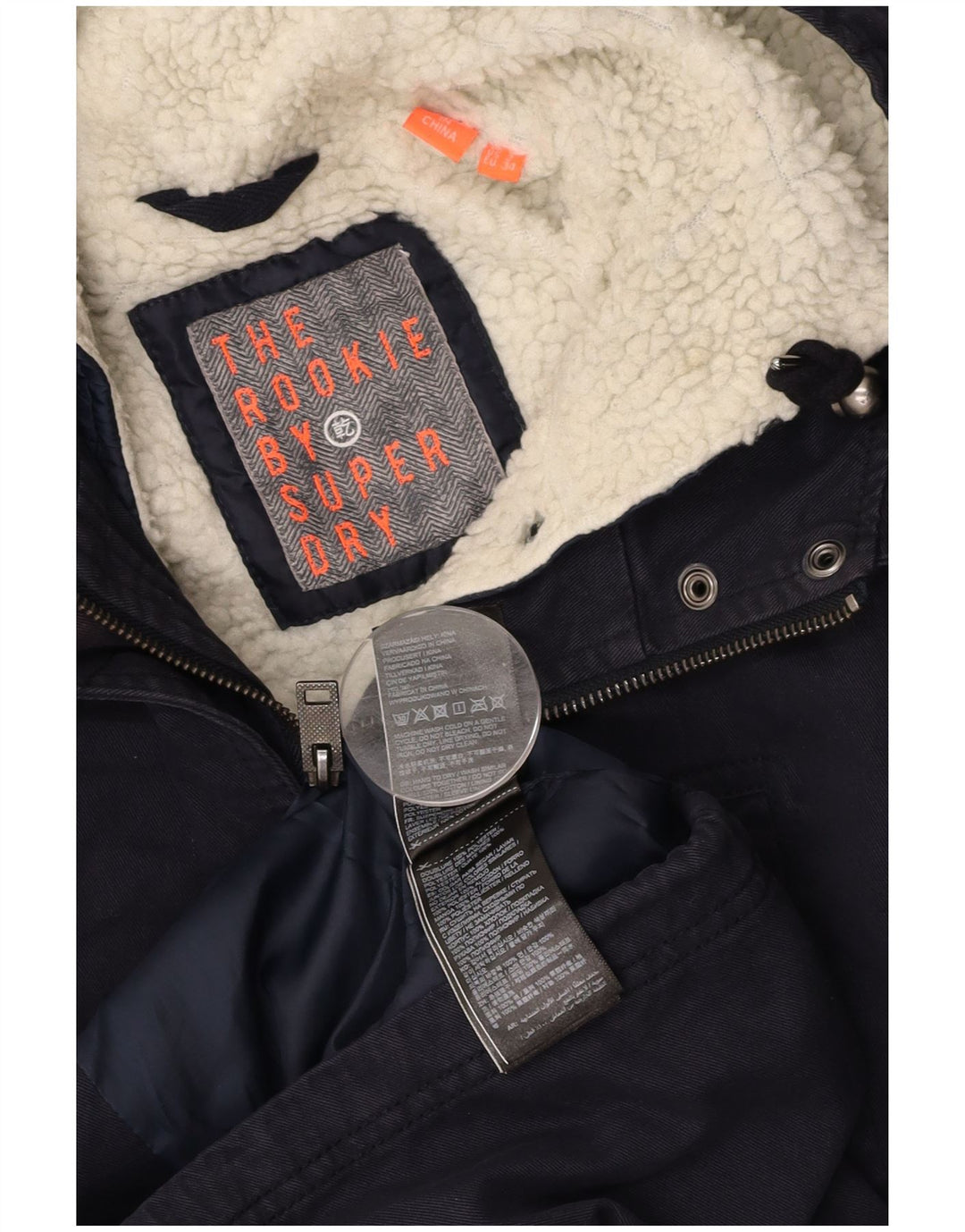 SUPERDRY ženska prevelika parka jakna The Rookie UK 6 XS tamnoplava