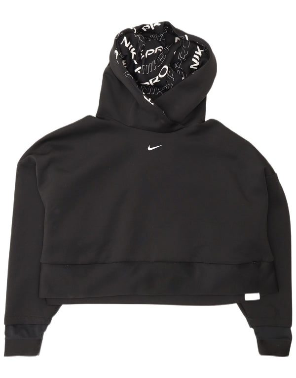 Nike Ženska Dri Fit Crop majica s kapuljačom UK 14 2XL crna poliesterska sportska